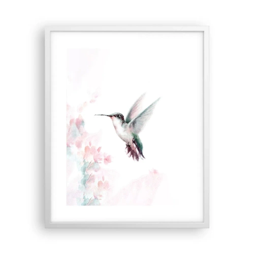 Poster in einem weißen Rahmen - Im Flattern gehalten - 40x50 cm