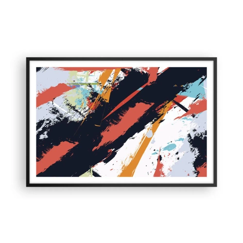 Poster in einem schwarzem Rahmen - Dynamische Komposition - 91x61 cm