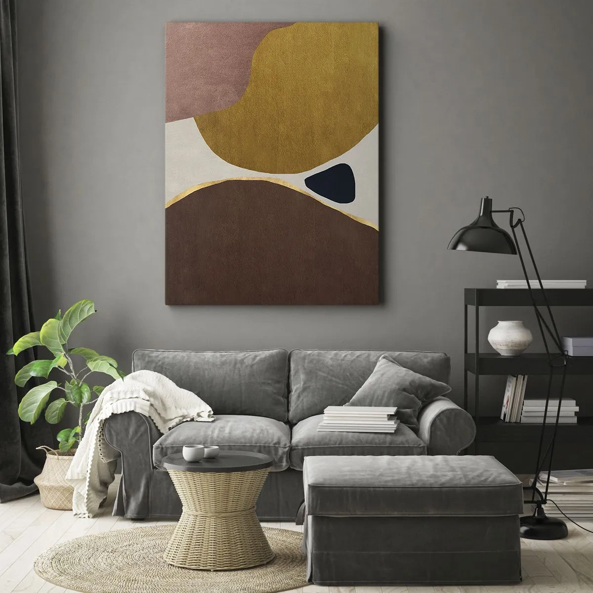 Bild auf Leinwand - Leinwandbild - Abstraktion – ein Ort im Raum - 55x100 cm