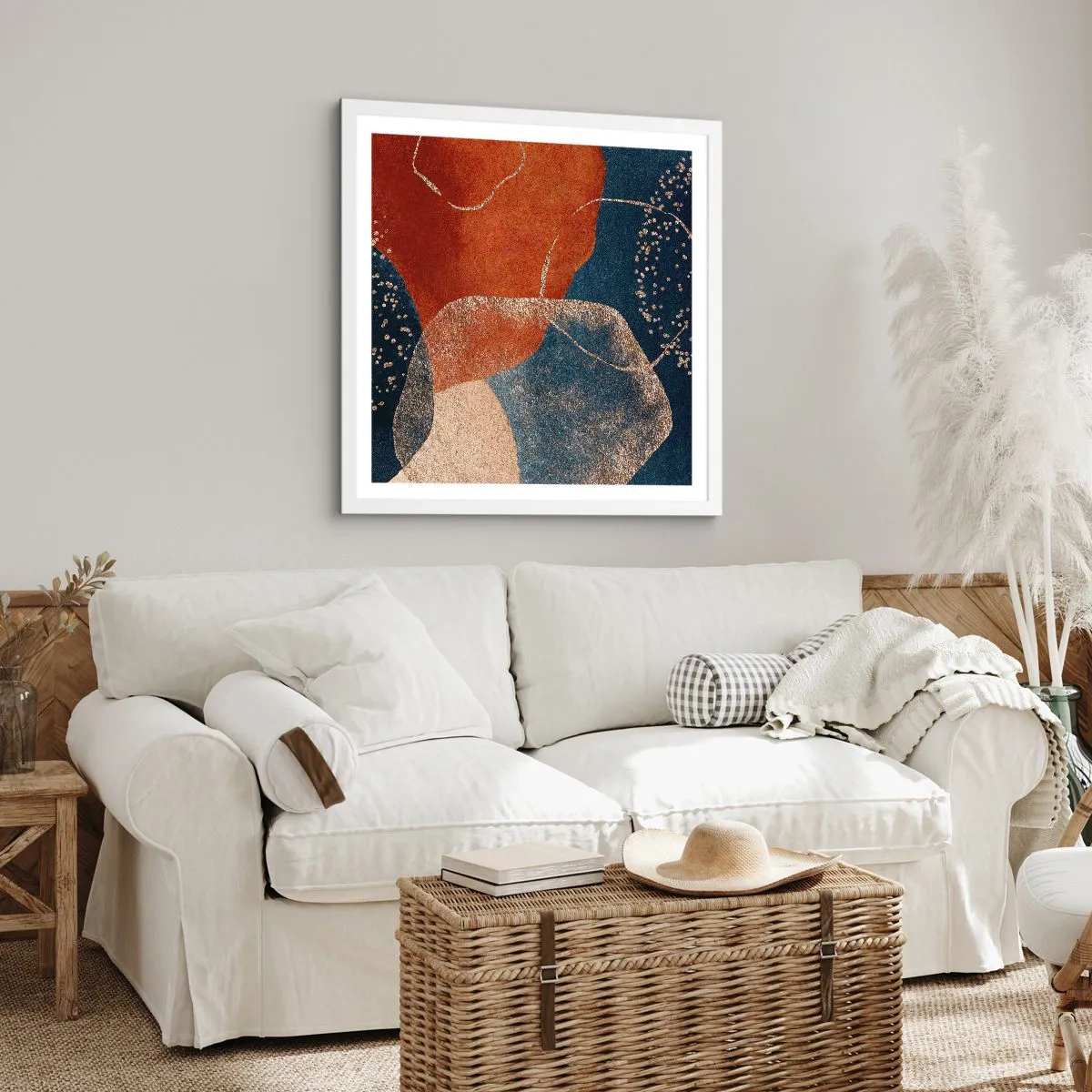 Poster in einem weißen Rahmen - Die Leichtigkeit des Seins - 60x60 cm