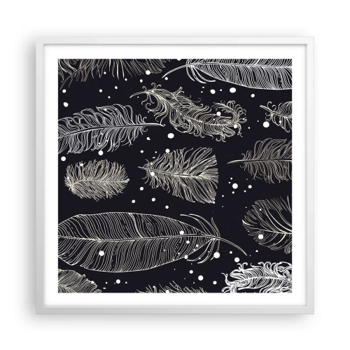Poster in einem weißen Rahmen - Gefiederte Spitze - 60x60 cm
