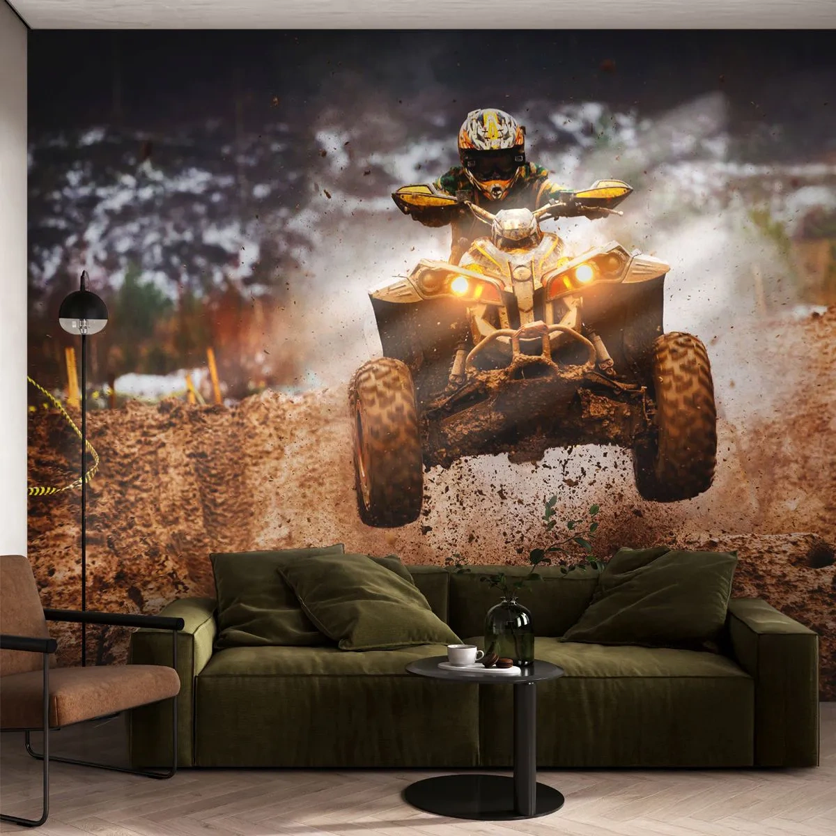 Fototapete Premium Sand - Kein Risiko kein Spaß - Sport, Quad, Wettrennen - 100x70 cm