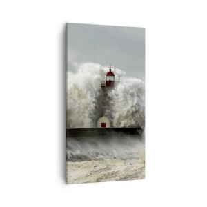 Bild auf Leinwand - Leinwandbild - Die Wut des Ozeans - 55x100 cm