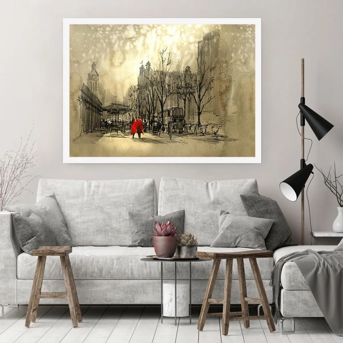 Poster - Ein Date im Londoner Nebel - 50x40 cm