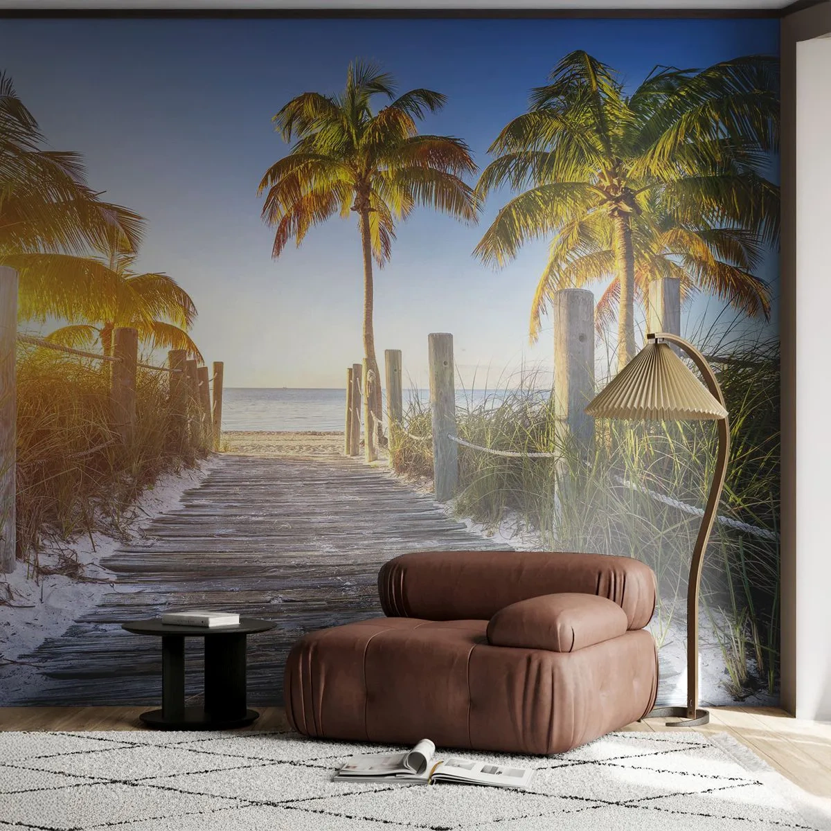 Maßgeschneiderte selbstklebende Fototapete Deluxe Sticker - Direkt ins Paradies - Landschaft, Kokusnuss-Palme, Strand