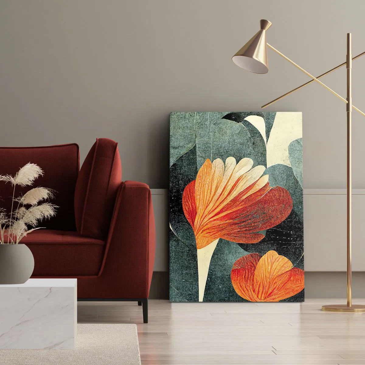 Bild auf Leinwand - Leinwandbild - Hitze der Tropen und Kühle des Grüns - 65x120 cm