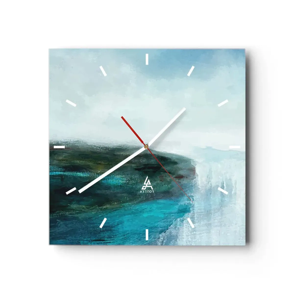 Wanduhr - Glasuhr - Nautische Abstraktion - 40x40 cm