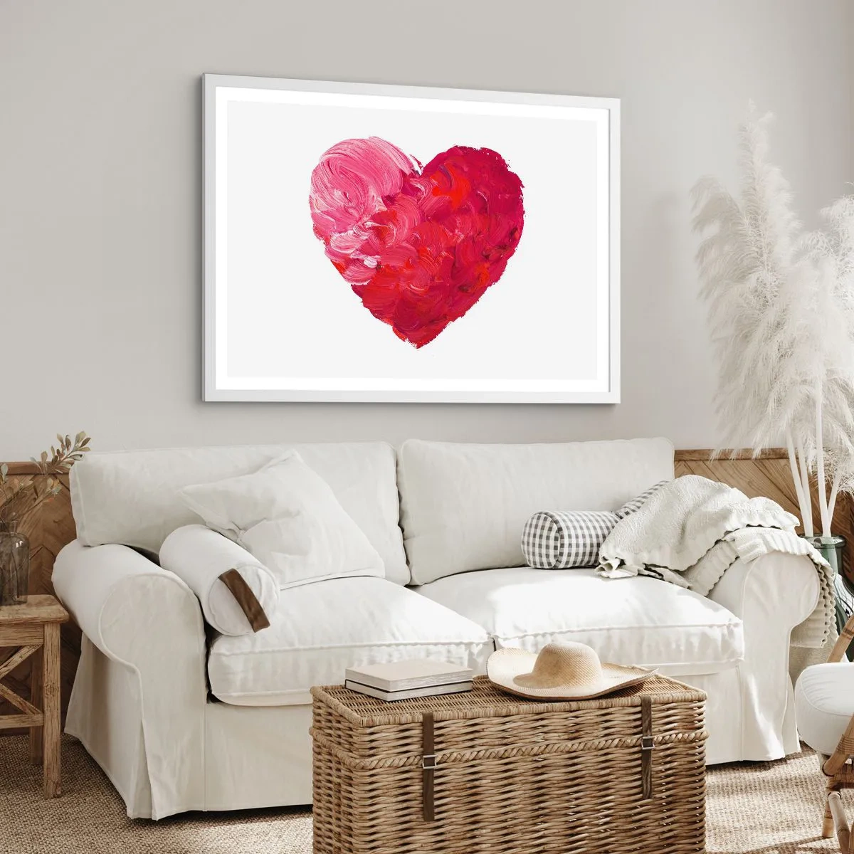 Poster in einem weißen Rahmen - Alles was du brauchst ist Liebe - 100x70 cm