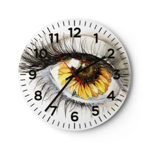 Wanduhr - Glasuhr - Ein Look so heiß wie der Sommer - 40x40 cm