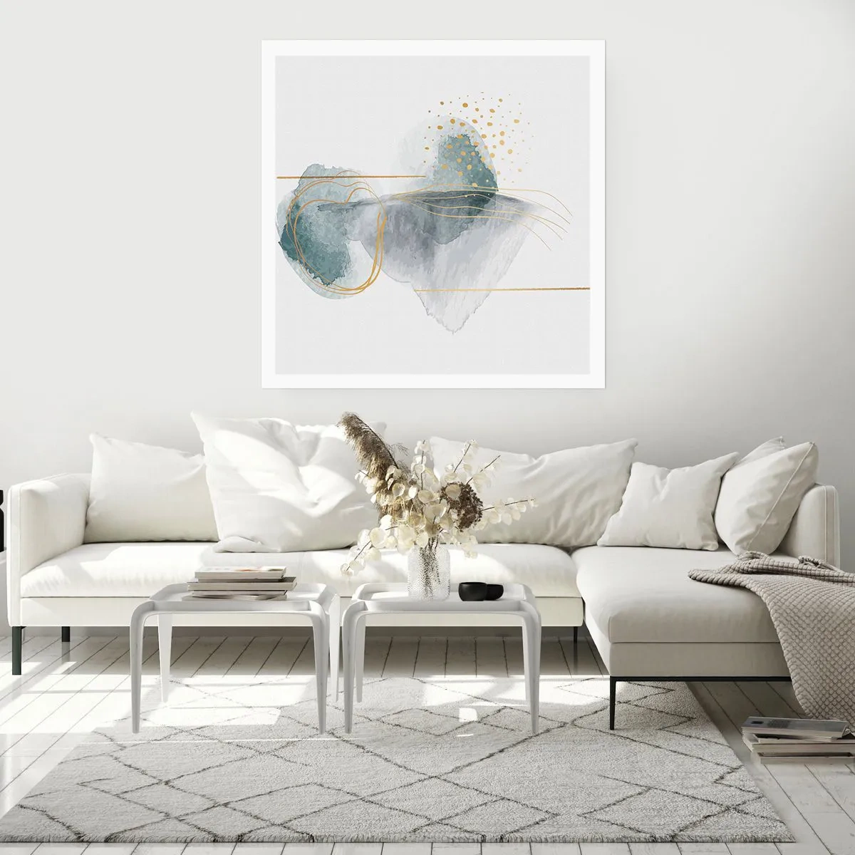 Poster - Über das Verhältnis von Grau und Gold - 60x60 cm