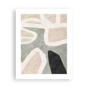 Poster - Komposition mit schwarzem Motiv - 40x50 cm