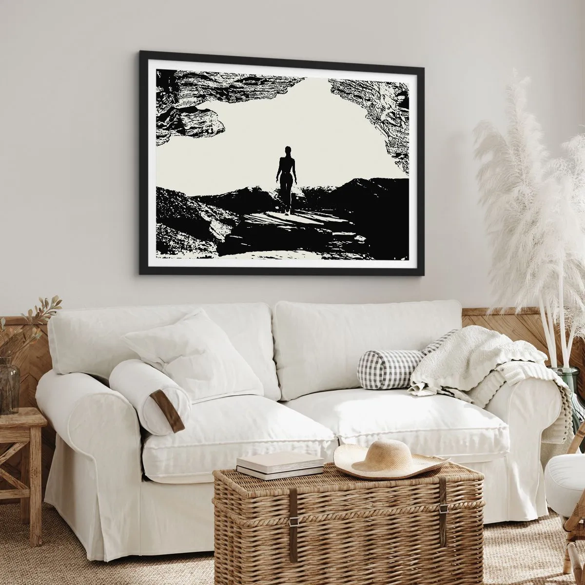 Poster in einem schwarzem Rahmen - Neuer Blick - 91x61 cm