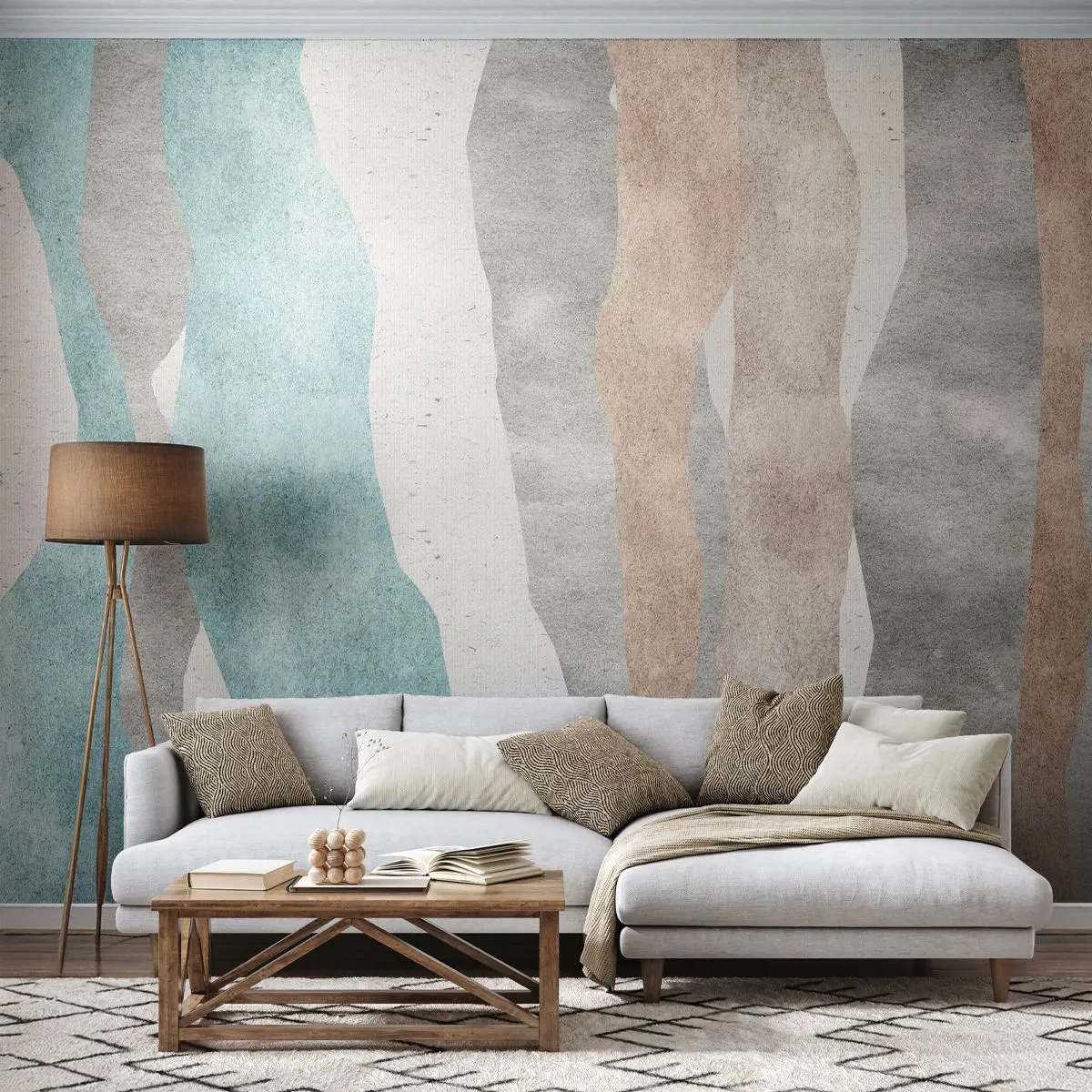 Fototapete Standard Eco - Studie über Nähe - Pastell, Minimalistisch, Linien - 200x140 cm