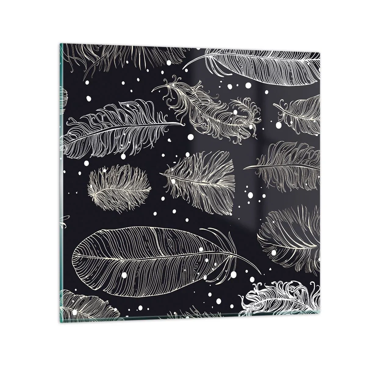 Glasbild - Bild auf glas - Gefiederte Spitze - 40x40 cm