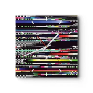 Wanduhr - Glasuhr - Das Kontrollbild der Realität - 40x40 cm