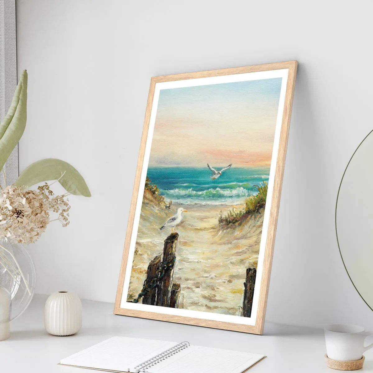 Poster in einem Rahmen aus heller Eiche - Windlose Abgeschiedenheit - 50x70 cm