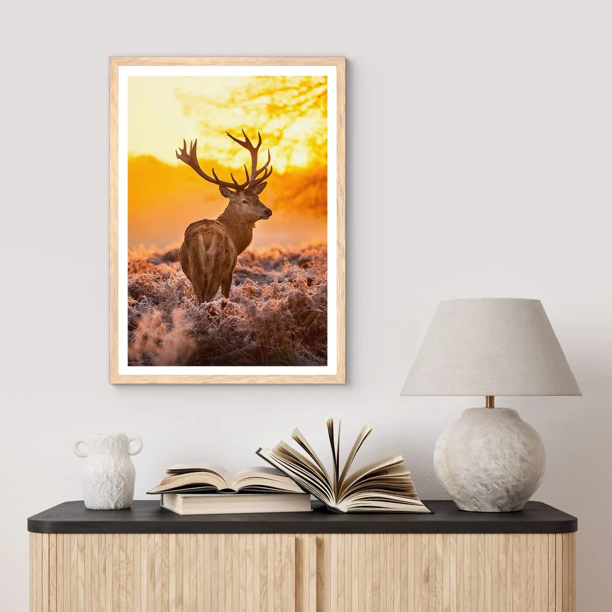 Poster in einem Rahmen aus heller Eiche - König des Herbstwaldes - 50x70 cm