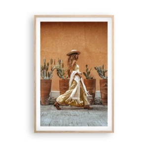 Poster in einem Rahmen aus heller Eiche - Hippie-Stil - 61x91 cm