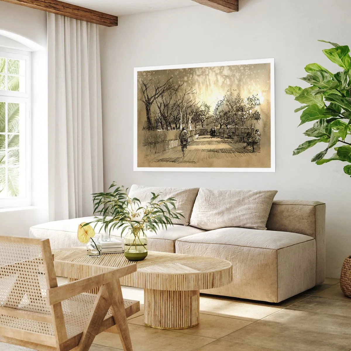 Poster - Ein Moment mit einer Feder angehalten - 40x30 cm