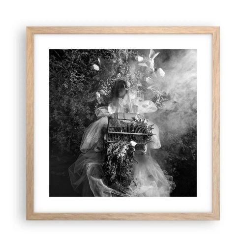 Poster in einem Rahmen aus heller Eiche - Mutter selbst - Natur - 40x40 cm