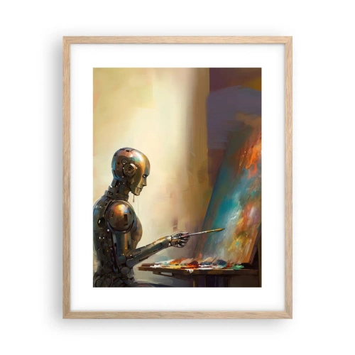 Poster in einem Rahmen aus heller Eiche - Die Kunst der Zukunft - 40x50 cm