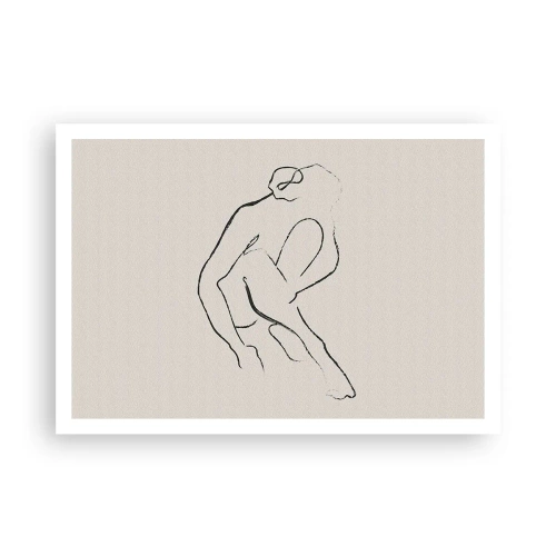 Poster - Eine minimalistische Silhouette in Schwarz auf hellem Hintergrund - 100x70cm - Intime Skizze - Moderne Wanddekoration für Wohnzimmer und Schlafzimmer ARTTOR