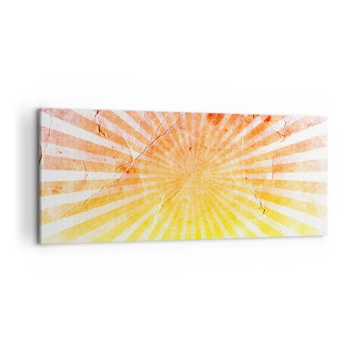 Bild auf Leinwand - Leinwandbild - Sonnenstrahlen in Orange- und Gelbtönen - 120x50cm - Sonnenaufgänge und Sonnenuntergänge - Moderne Wanddekoration für Wohnzimmer und Schlafzimmer ARTTOR