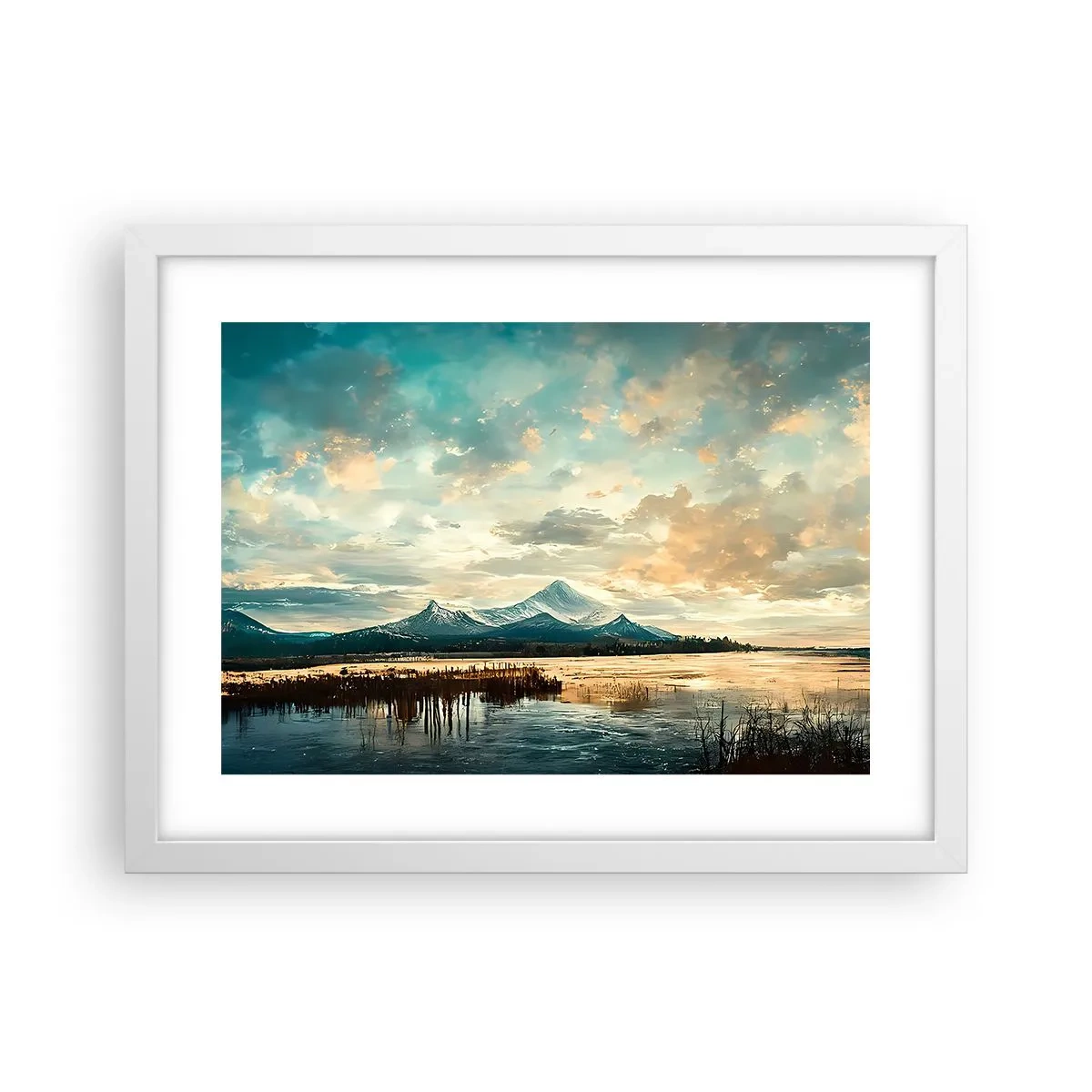 Poster in einem weißen Rahmen - Unter dem Schutz des Himmels - 40x30 cm