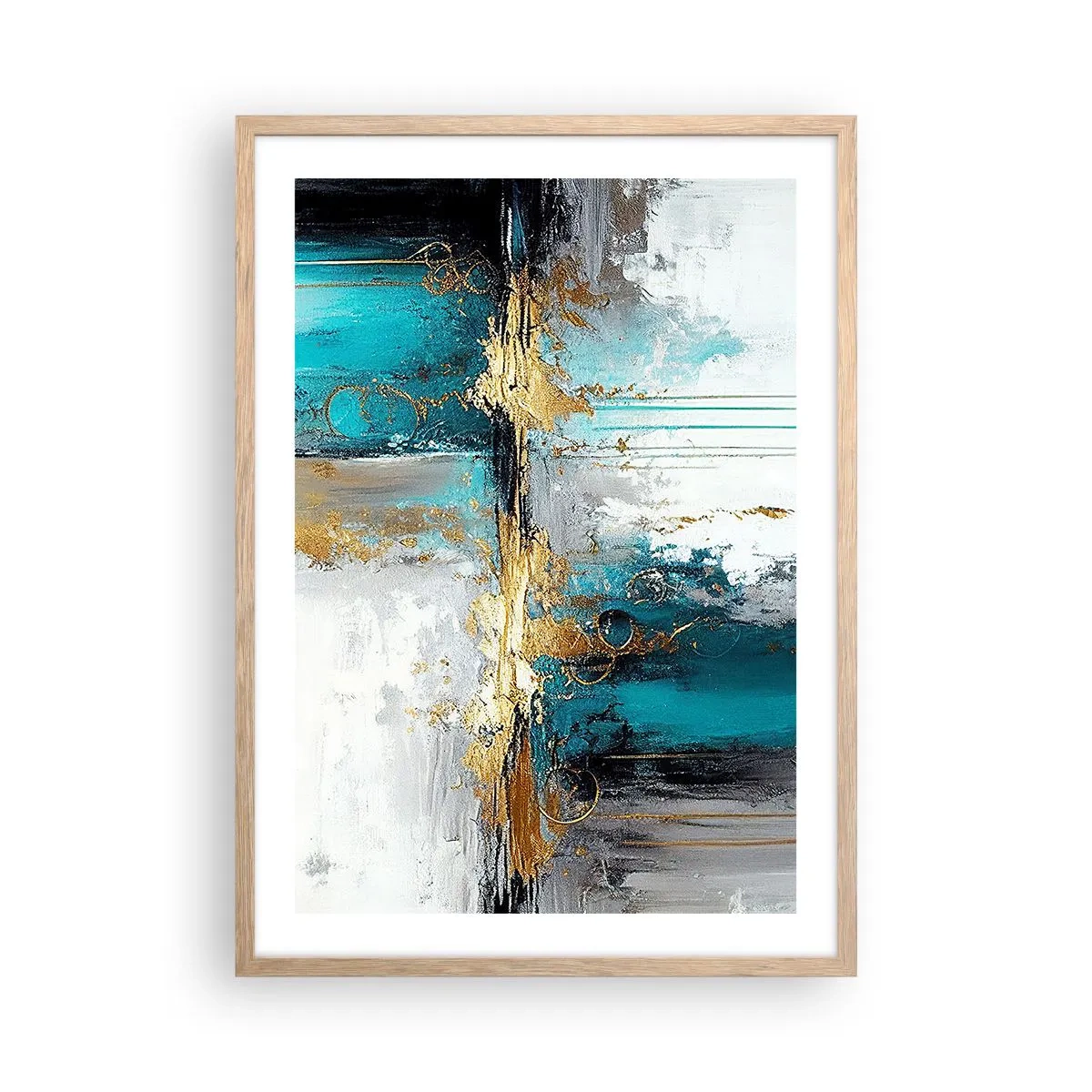 Poster in einem Rahmen aus heller Eiche - Alles fließt - 50x70 cm