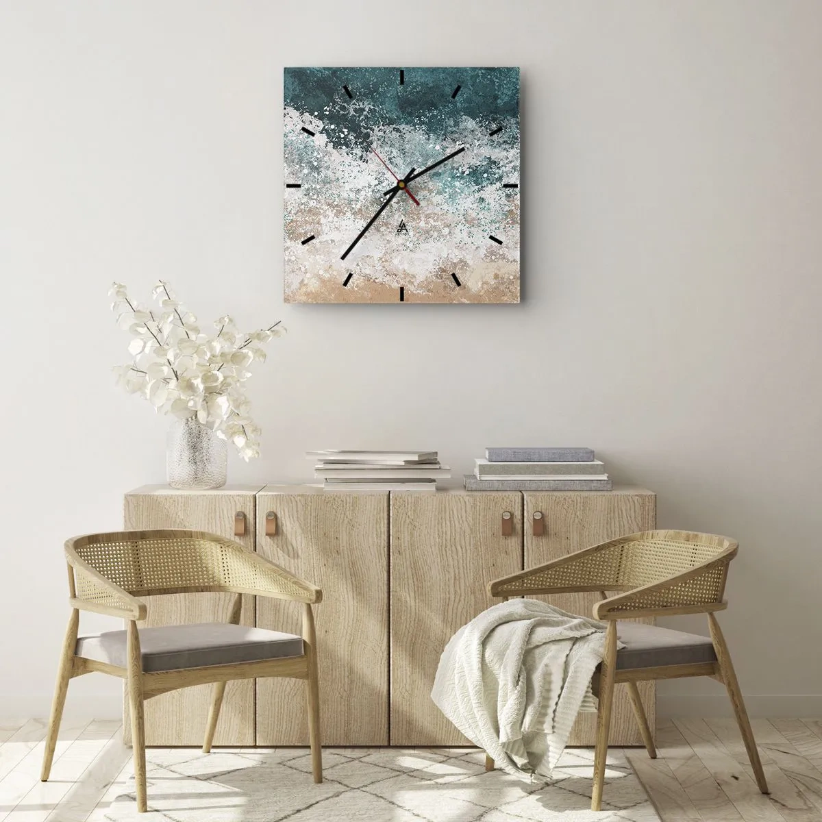 Wanduhr - Glasuhr - Meeresgeschichten - 40x40 cm