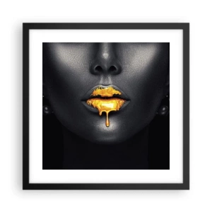 Poster in einem schwarzem Rahmen - Goldmaul - 40x40 cm