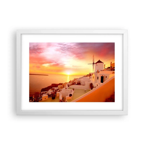 Poster in einem weißen Rahmen - In Weiß und Gold schmelzen - 40x30 cm