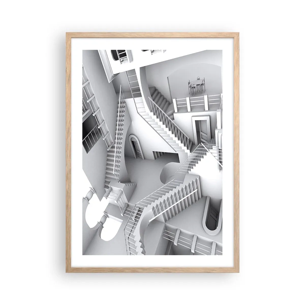 Poster in einem Rahmen aus heller Eiche - Die Paradoxien des Weltraums - 50x70 cm