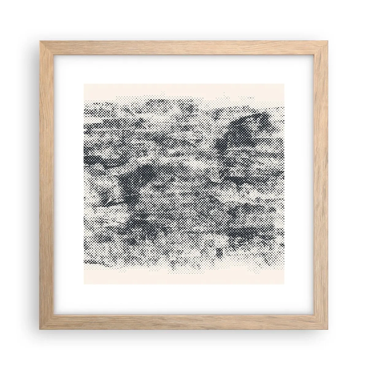 Poster in einem Rahmen aus heller Eiche - Nebelige Komposition - 30x30 cm