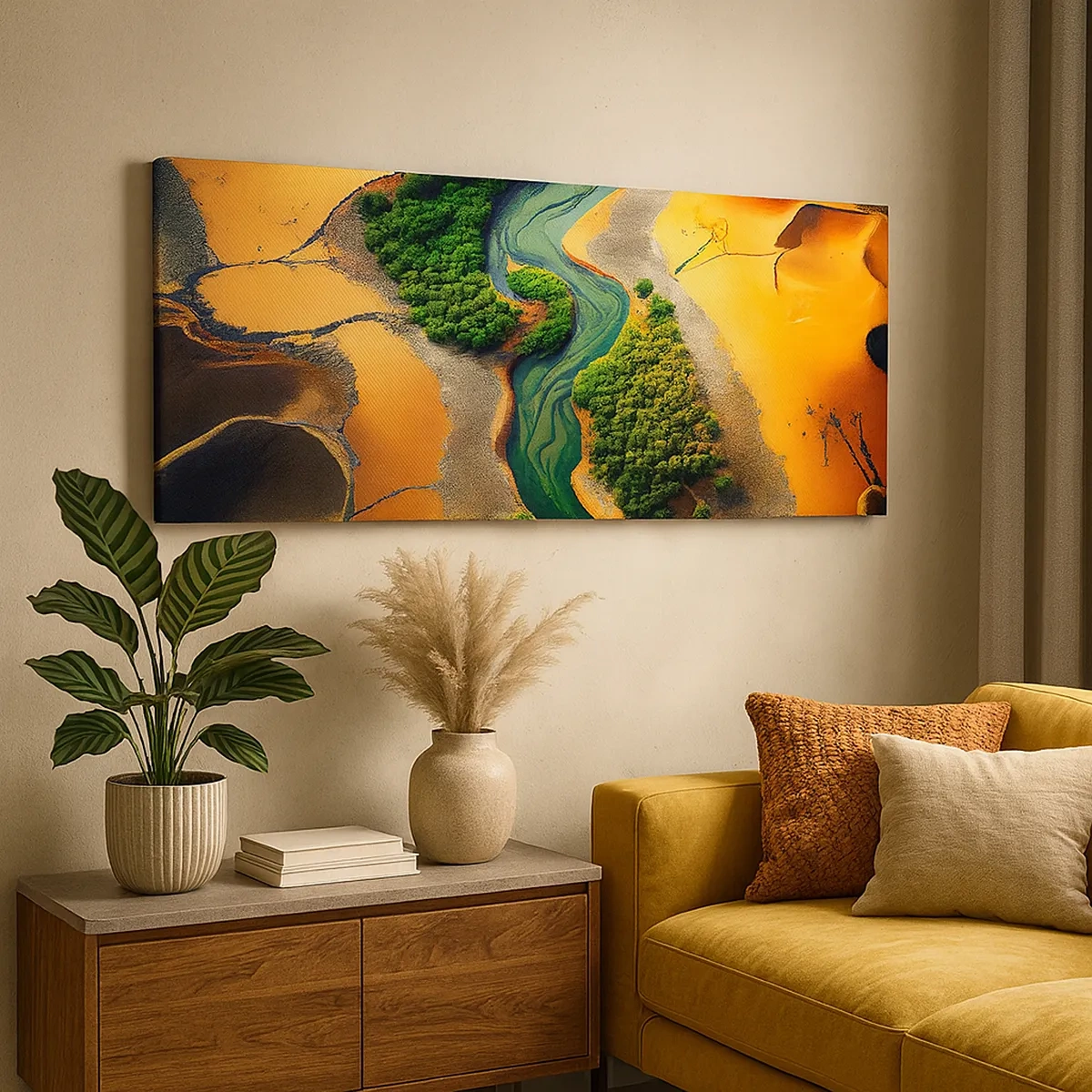 Bild auf Leinwand - Leinwandbild - Lebensspendender Fluss - 30x30 cm