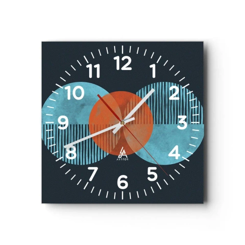 Wanduhr - Glasuhr - Symmetrische Komposition - 30x30 cm
