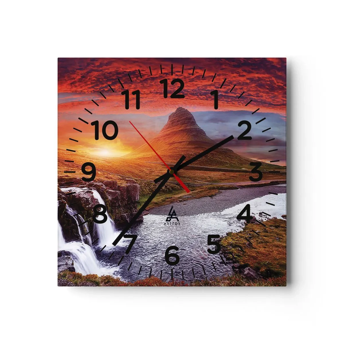 Wanduhr - Glasuhr - Ein Blick auf Mittelerde - 30x30 cm