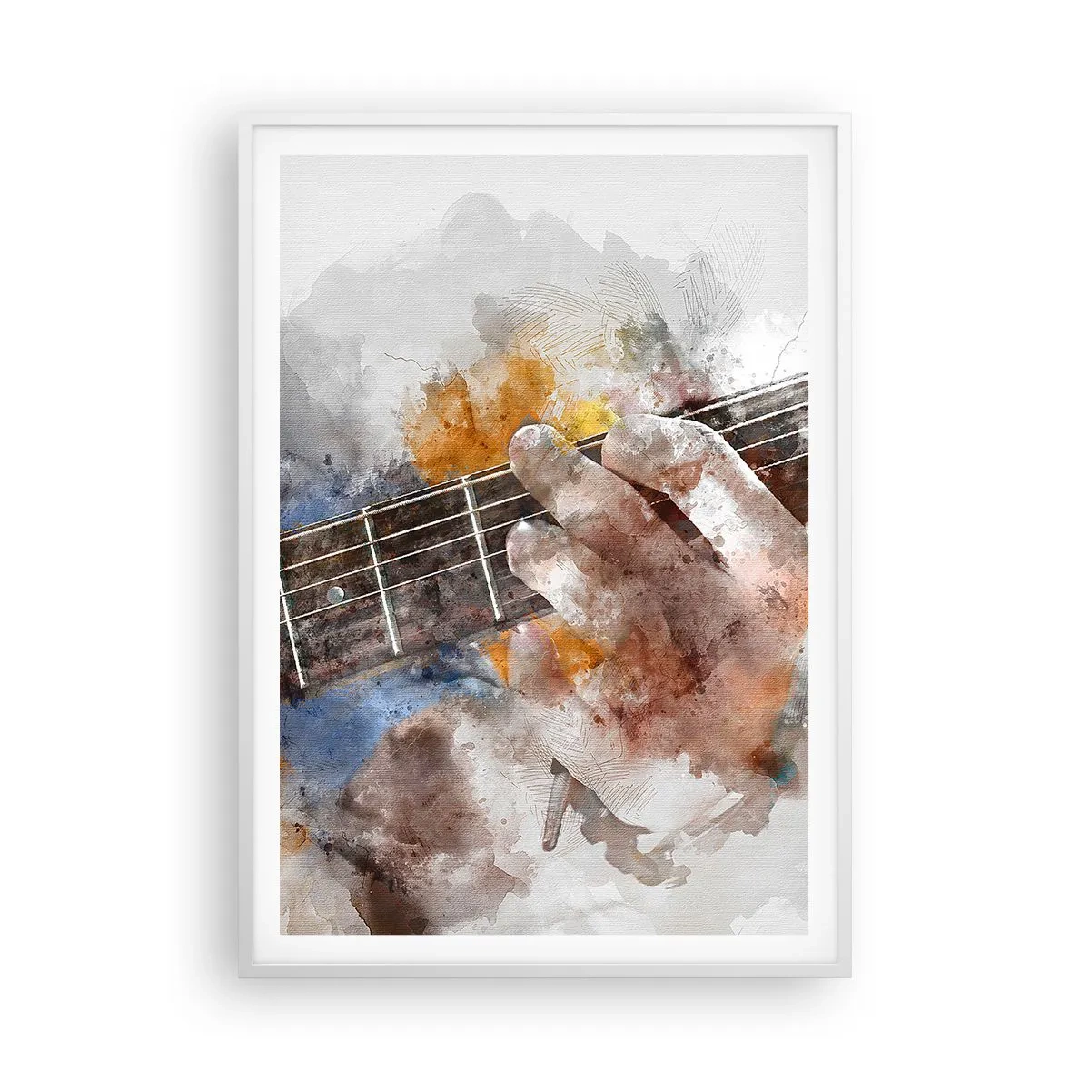 Poster in einem weißen Rahmen - Poesie zwischen den Saiten - 70x100 cm