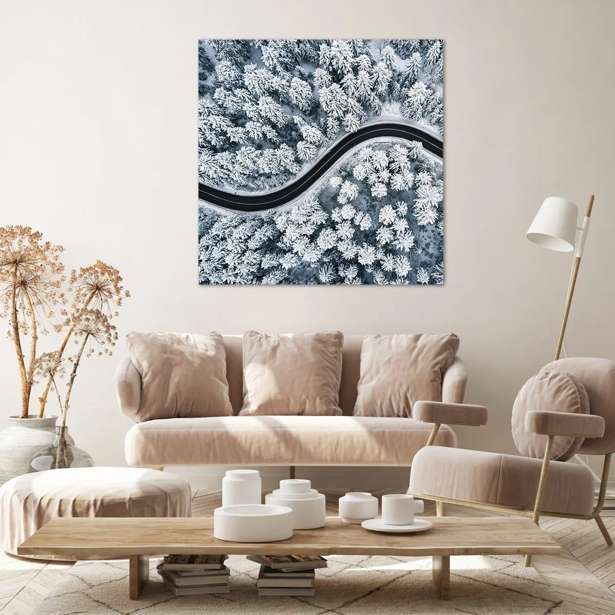 Bild auf Leinwand - Leinwandbild - Durch den Winterwald - 70x70 cm