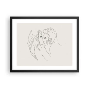 Poster in einem schwarzem Rahmen - Verstrickt im Gefühl - 50x40 cm