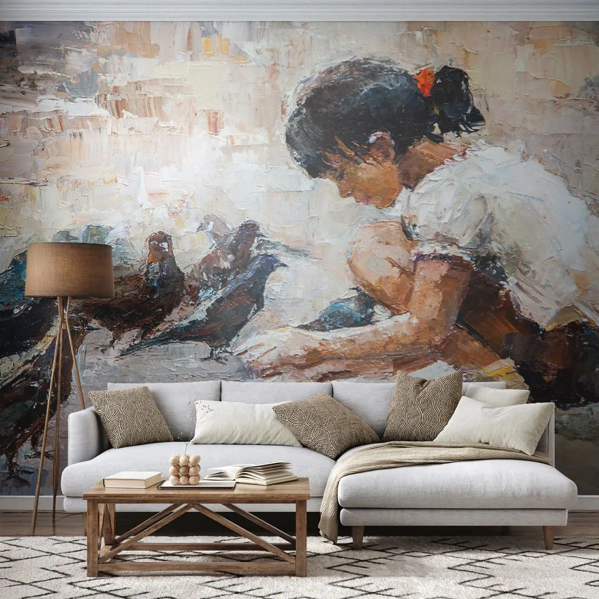 Fototapete Premium Canvas - Die Kleinen und die Schönsten - Mädchen, Squab, Für Kinder - 350x256 cm