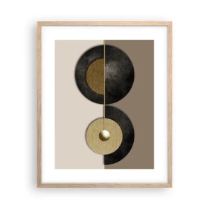 Poster in einem Rahmen aus heller Eiche - Variationen rund um den Kreis - 40x50 cm