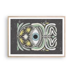 Poster in einem Rahmen aus heller Eiche - Stammesrituale - 100x70 cm