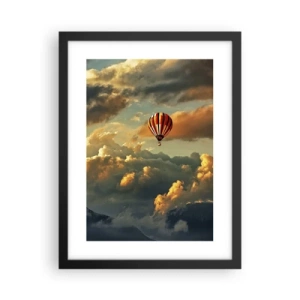 Poster in einem schwarzem Rahmen - Ich fliege, weil ich es will - 30x40 cm