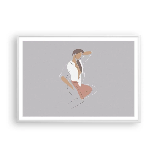 Poster in einem weißen Rahmen - Umriss der Anmut - 100x70 cm