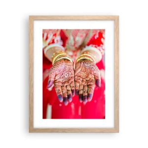 Poster in einem Rahmen aus heller Eiche - Bereit, das Glück zu fangen? - 30x40 cm