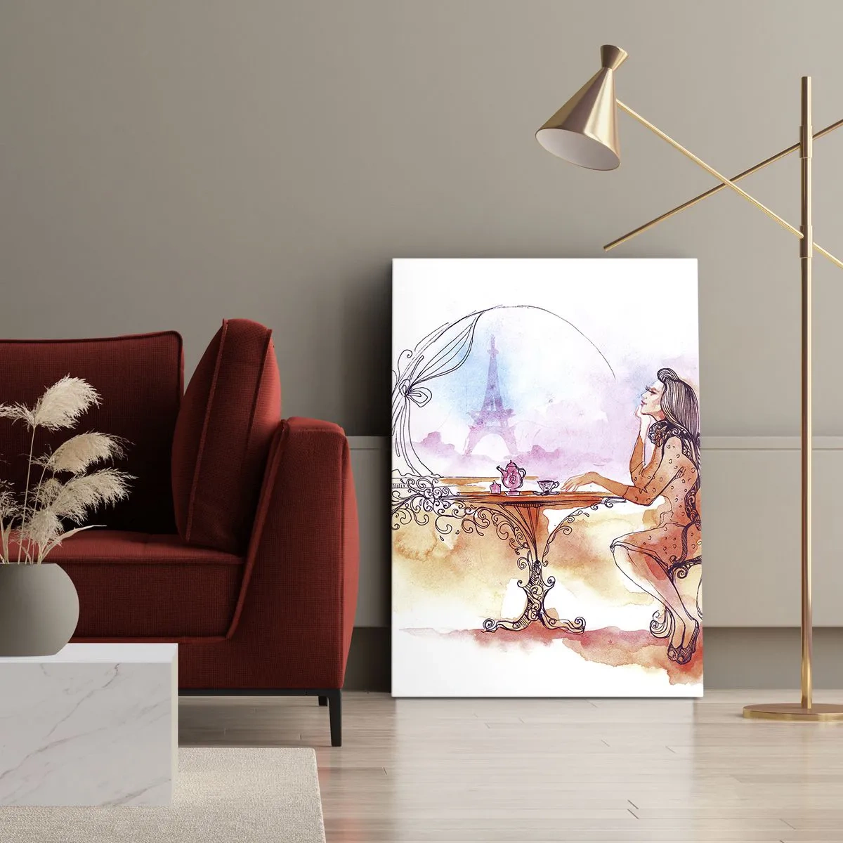 Bild auf Leinwand - Leinwandbild - Pariser Chic - 45x80 cm