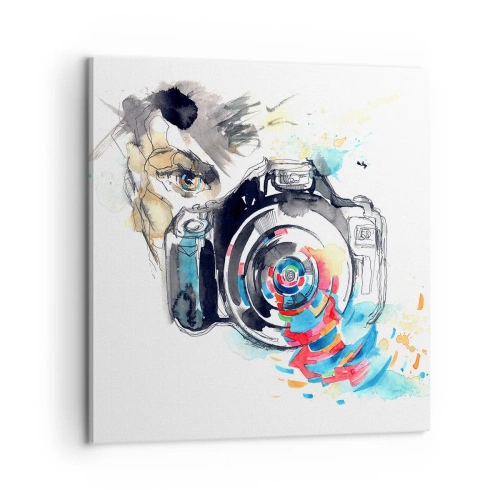 Bild auf Leinwand - Leinwandbild - Im Auge der Linse - 60x60 cm