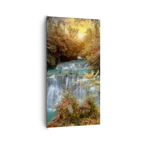 Bild auf Leinwand - Leinwandbild - Versteckter Schatz des Waldes - 65x120 cm