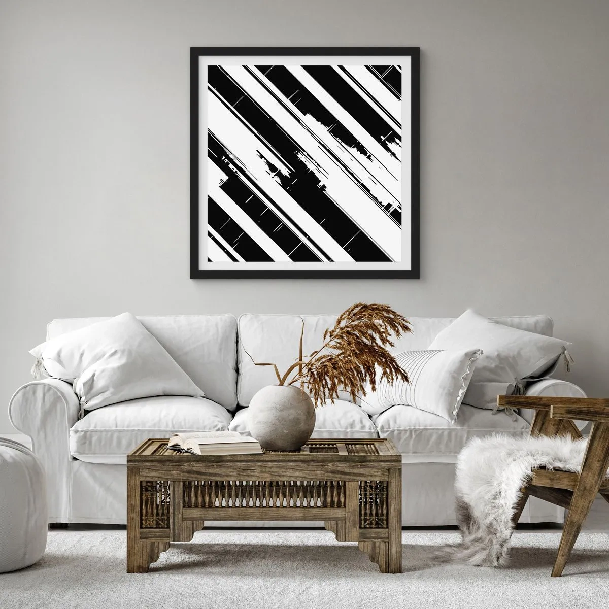 Poster in einem schwarzem Rahmen - Eine intensive und dynamische Komposition - 60x60 cm